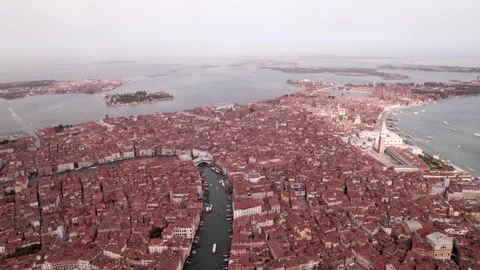Breathtaking Aerial View showcasing the iconic canals and architecture of Venice Stock Footage 320745960