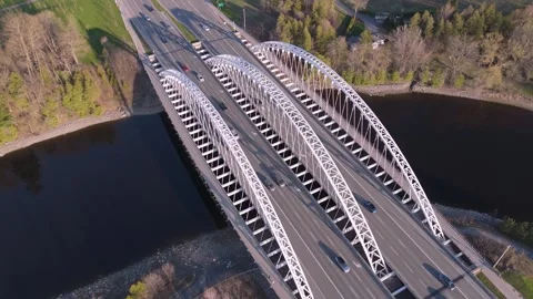 Breathtaking aerial view of Vimy Memorial Bridge. Canadian architecture Stock Footage 273981969