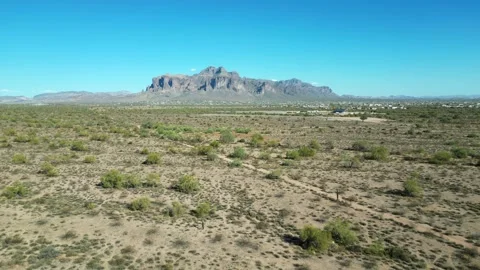 Breathtaking Aerial Views of the Apache Junction Desert Stock Footage 303040942