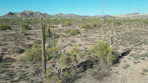 Breathtaking Aerial Views of the Apache Junction Desert Stock Footage 303041283