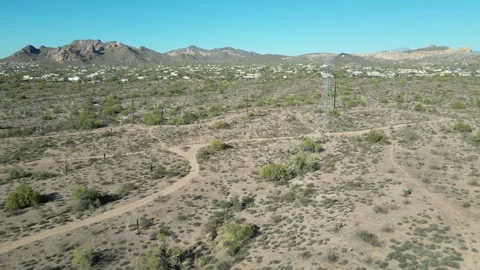 Breathtaking Aerial Views of the Apache Junction Desert Stock Footage 303041307
