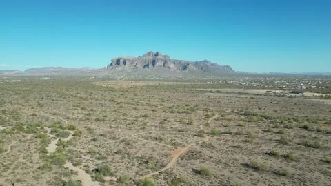 Breathtaking Aerial Views of the Apache Junction Desert Stock Footage 303041329