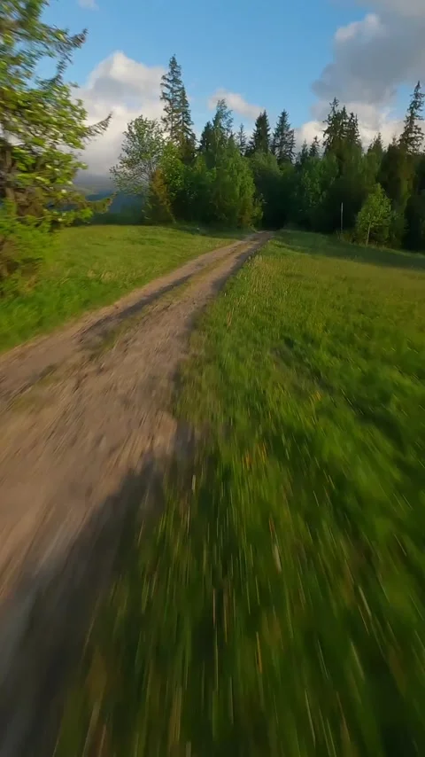 The breathtaking agile flight along the path in Tantra mountains. Poland 스톡 동영상 342833193