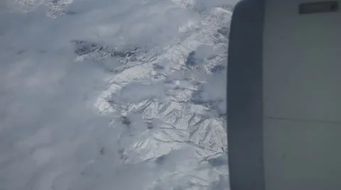 Breathtaking Airplane View, Fields, Beautiful Mountains, Incredible Clouds Stock Footage 9462549