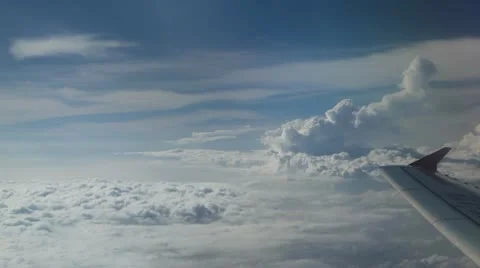 Breathtaking Airplane View, Fields, Beautiful Mountains, Incredible Clouds Stock Footage 9465281