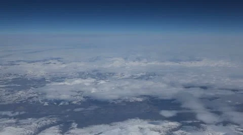 Breathtaking Airplane View, Fields, Beautiful Mountains, Incredible Clouds Stock Footage 9482479