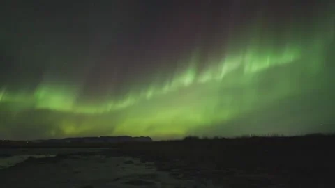 Breathtaking Aurora Borealis in Motion, Real-Time Vibrant Northern Lights. Stock Footage 327614916