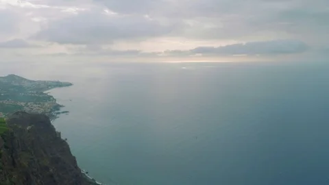 Breathtaking bottom view from the highest cape of Europe Cabo Girao in Portugal Stock Footage 92920855