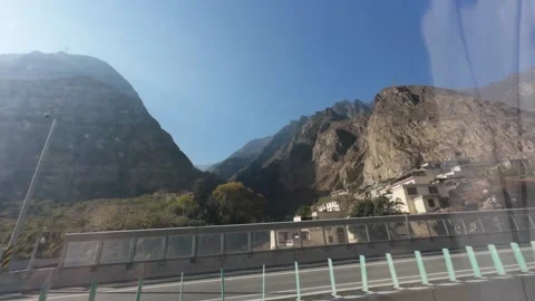 Breathtaking Chengdu Mountains Seen from a Moving Train on a Clear Day Video stock 332685757