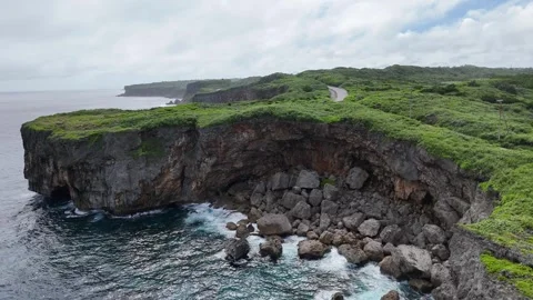 Breathtaking Cliffs and Blue Ocean of Miyako Island | 4K Drone Footage Stock Footage 312334102