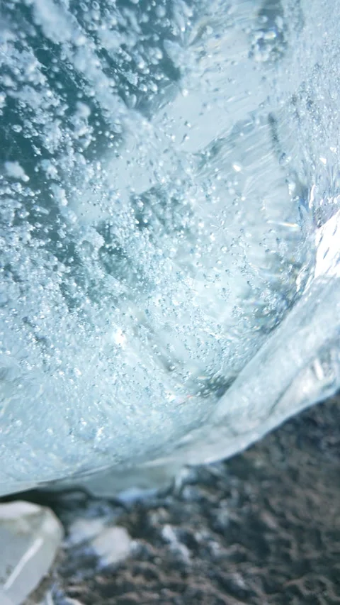Breathtaking Close View of Morteratsch Glacier Ice in Switzerland 動画素材 334099715
