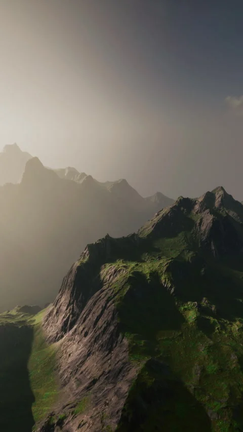 A breathtaking computer-generated mountain range Stock Footage 287478685