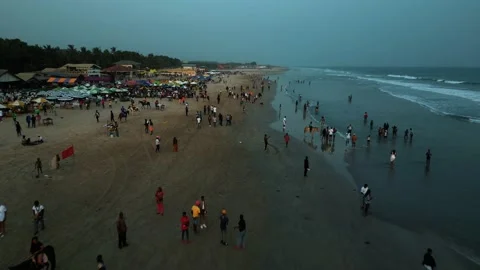 "BREATHTAKING DRONE BEACH VIEW: A DRONE'S JOURNEY AT LABADI BEACH" Stock Footage 228821373