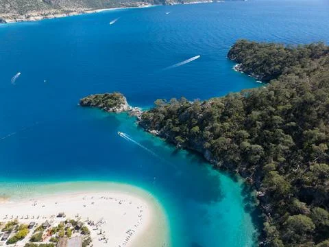 A breathtaking drone shot capturing the  stunning landscape of Oludeniz Stock Photos