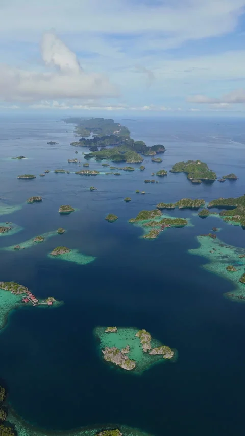 Breathtaking Drone Shot Limestone Cliffs Misool Indonesia 4K 動画素材 336640663