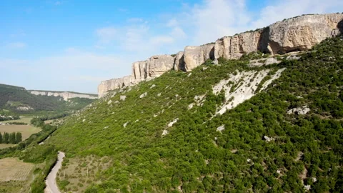 Breathtaking drone view of the mountain slope Stock Footage 157821314