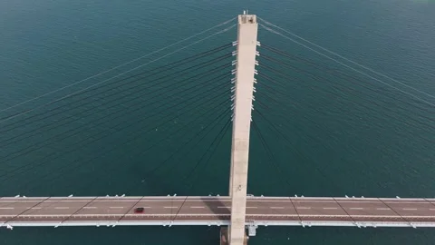 Breathtaking Drone View of Takashima Bridge and the Sea in Western Japan Stock Footage 337729678