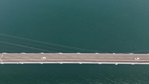 Breathtaking Drone View of Takashima Bridge and the Sea in Western Japan Stock Footage 337729771