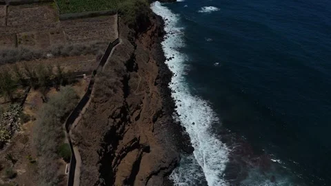 Breathtaking High-Altitude View of Los Patos Beach, Tenerife Stock Footage 276784452