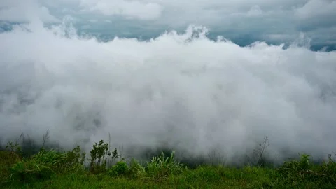 Breathtaking hilltop scenery with rolling clouds over Ooty’s natural landscape Stock Footage 314606321