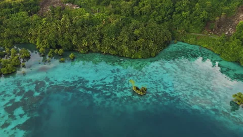 Breathtaking Isolated Tropical Beach Coastline Indonesia Aerial 動画素材 337155166
