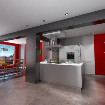 Breathtaking kitchen Stock Illustration