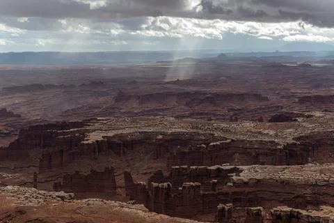 A breathtaking landscape of deep canyons, towering mesas Stock Photos