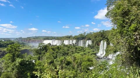 Breathtaking landscape of a massive waterfall system 库存影片 337061732