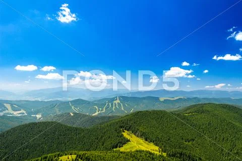 Breathtaking landscape of Ukrainian Carpathian mountains Stock Photos