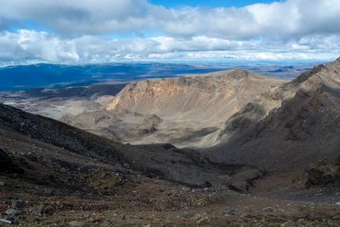 Breathtaking Mountain Landscape Under Cloudy Sky Foto stock