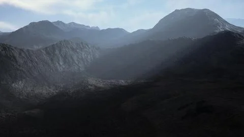 Breathtaking mountain range in the distance Stock Illustration