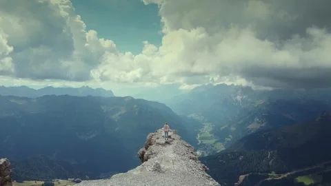 Breathtaking mountain view captured from a rocky peak 스톡 동영상 320293399