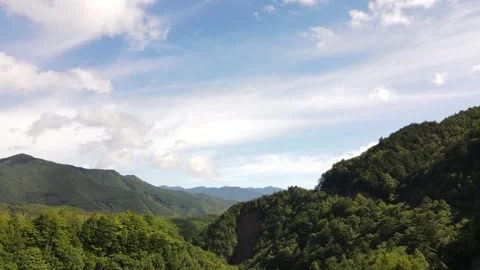 Breathtaking mountain view with clear skies and lush greenery Stock Footage 320341015