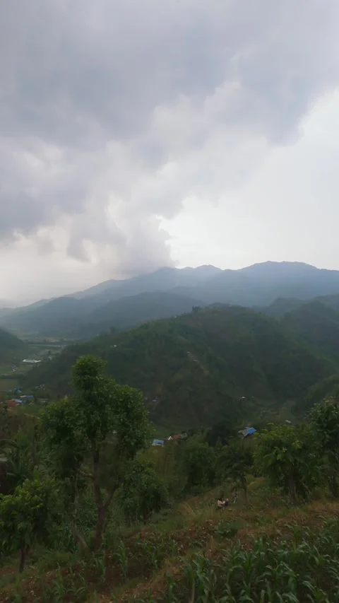Breathtaking Mountain Views in Nepal from a Moving Vehicle on a Scenic Road.. Stock Footage 297085897