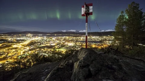 Breathtaking Norhern Lights Stock Footage 87776826