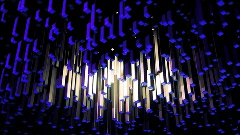 Breathtaking optical Illusion with modern computer generated 3D rectangular Stock Footage 120335888