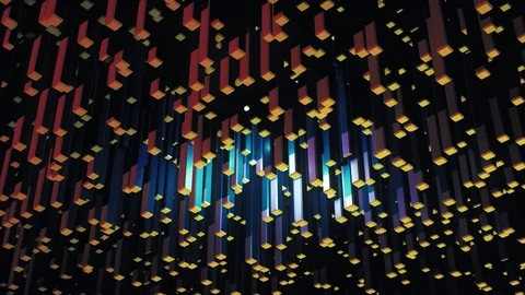 Breathtaking optical Illusion with modern computer generated 3D rectangular Stock Footage 120335999