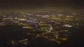 Breathtaking panorama of night illuminated Camposampiero town, Italy, timelapse HD Footage
