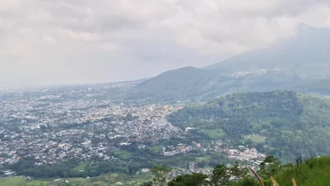 Breathtaking Panoramic City View from 3000m Mountain Peak Perfect Family Stock Footage 334584024