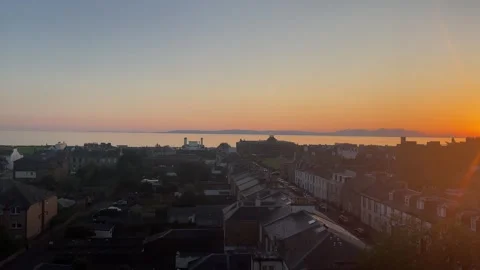 Breathtaking panoramic view of Ayr, a charming coastal town in Scotland, showcas Видео 313201584