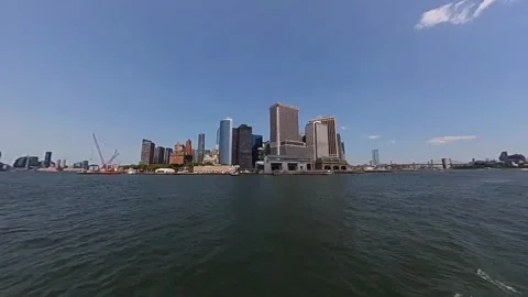 Breathtaking Panoramic View of the New York City Skyline Set Against the Stock Footage 303871998