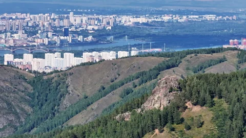 A Breathtaking Panoramic View of a Vibrant Cityscape From a Stunning Vantage Stock-Footage 257112186