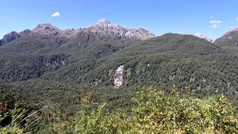 Breathtaking Panoramic View from Wilmot Pass Overlooking Doubtful Sound and.. Stock Footage 295014407