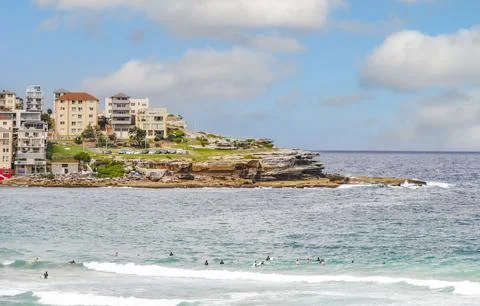 Breathtaking perspective of Bondi, an iconic beach in Australia Stock Photos