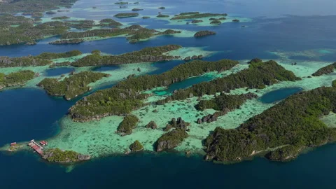 Breathtaking Remote Beach and Isolated Coastline Misool Aerial View 動画素材 337476827