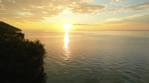 Breathtaking Remote Beach and Isolated Coastline Togian Islands Aerial Stock Footage 337722437