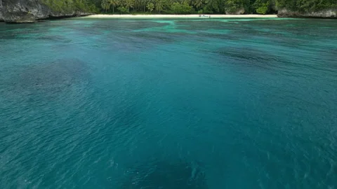 Breathtaking Remote Beach and Isolated Coastline Togian Islands Aerial 動画素材 337799217
