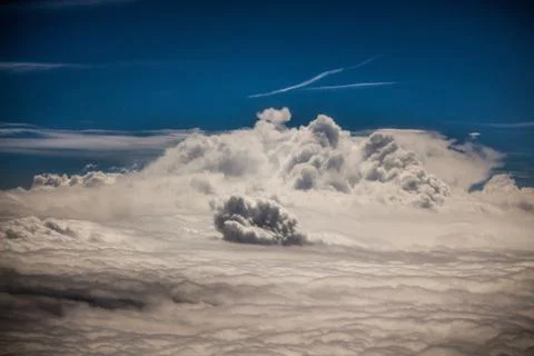 Breathtaking scene of white clouds gathering in the sky Stock Photos