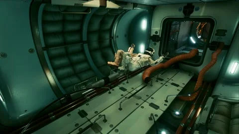 Breathtaking scene: zero-gravity space station moment Stock Footage 135485212
