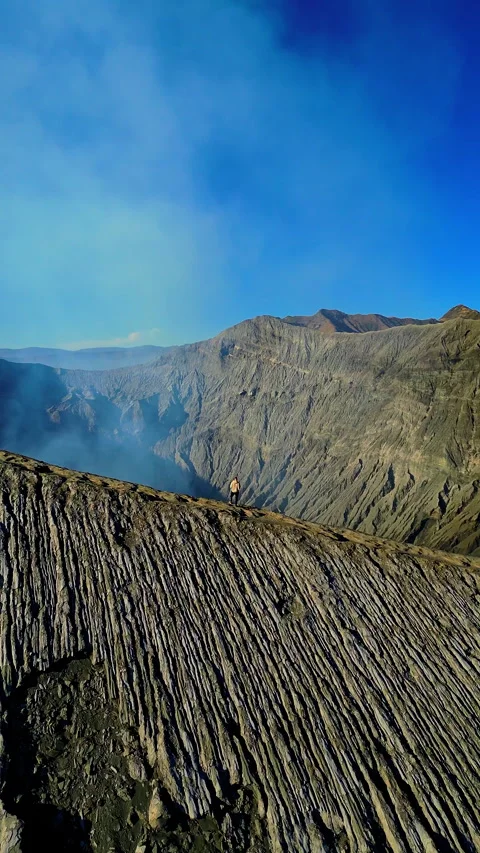 Breathtaking Sunrise Drone Shot of Active Volcano Mount Bromo 4K Видео 339299635